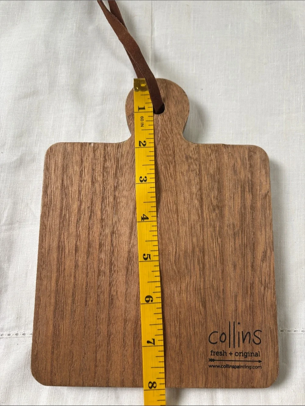 Wooden Hanging Serving Board with Brown and Black Tile Pattern